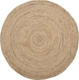 Beige Blue Jute Braided Round Rugfor Living Room – Mandala handmade by LoomifyHome