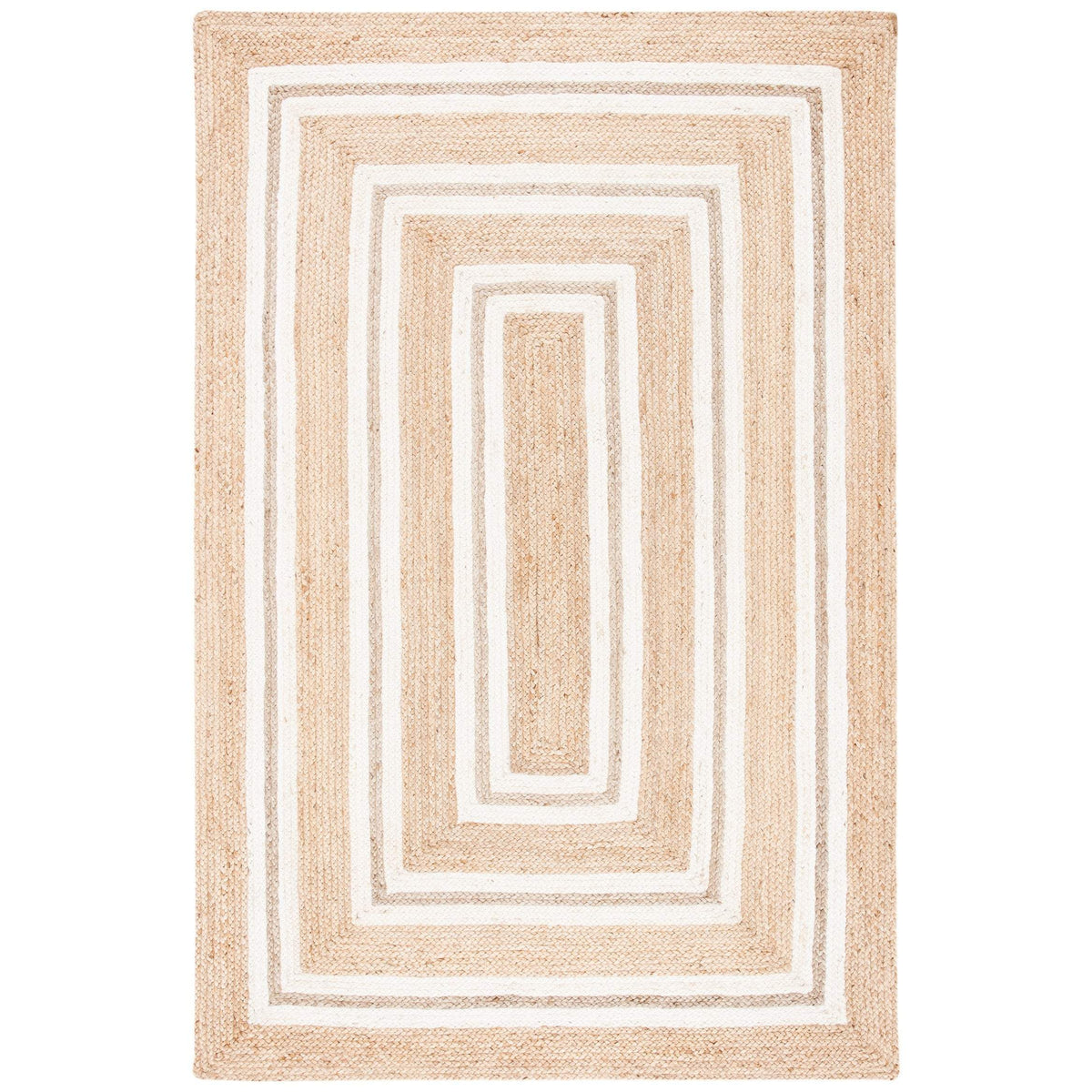 Beige Blue Jute Braided Runner Rugfor Living Room – 48 x 72 handmade by LoomifyHome