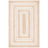 Beige Blue Jute Braided Runner Rugfor Living Room – 48 x 72 handmade by LoomifyHome