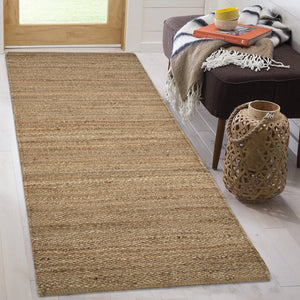 Beige Jute Braided Stair Runnerfor Living Room – Scalloped handmade by LoomifyHome