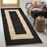 Black Beige Jute Braided Stair Runnerfor Living Room – Bohemian handmade by LoomifyHome