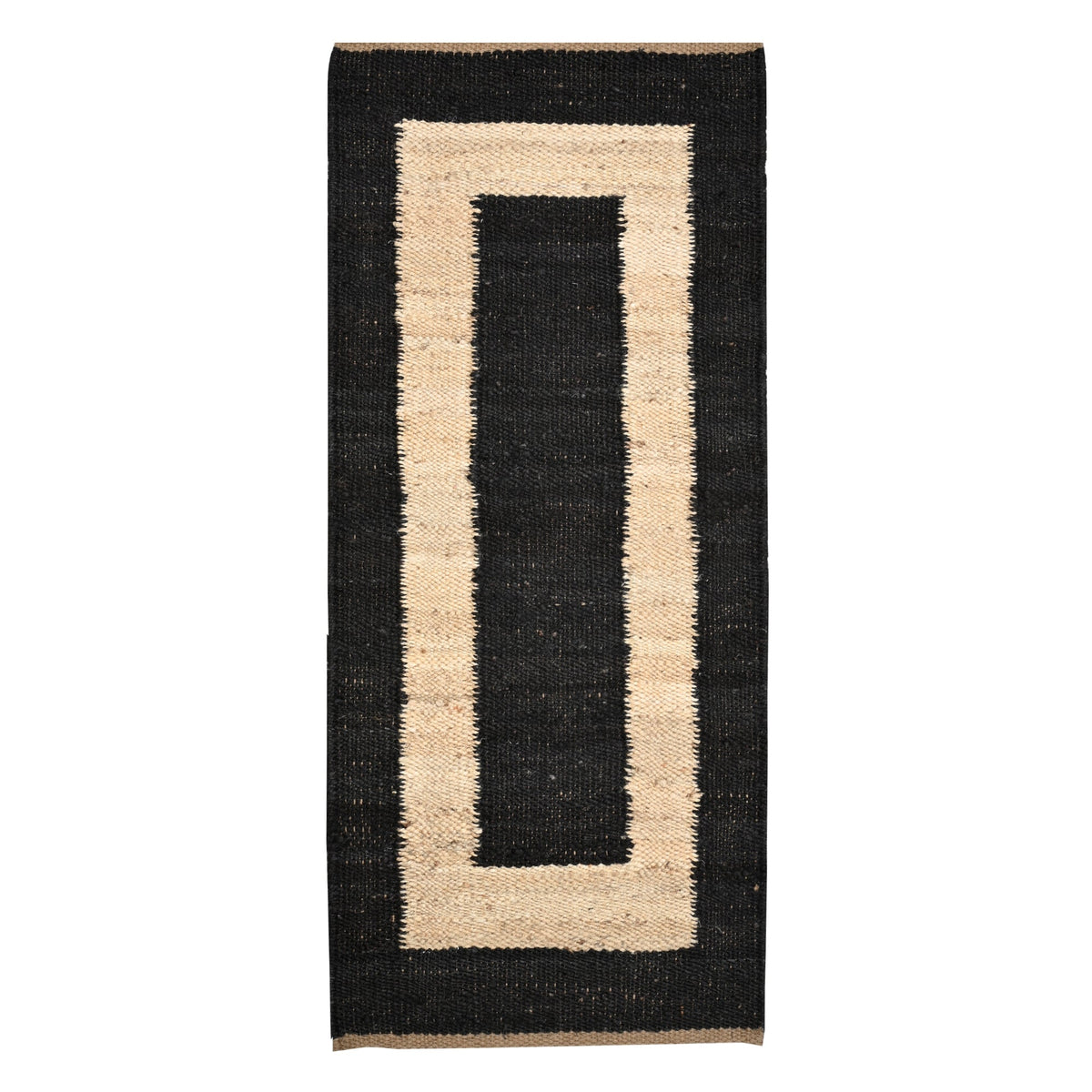 Black Beige Jute Braided Stair Runnerfor Living Room – Bohemian handmade by LoomifyHome