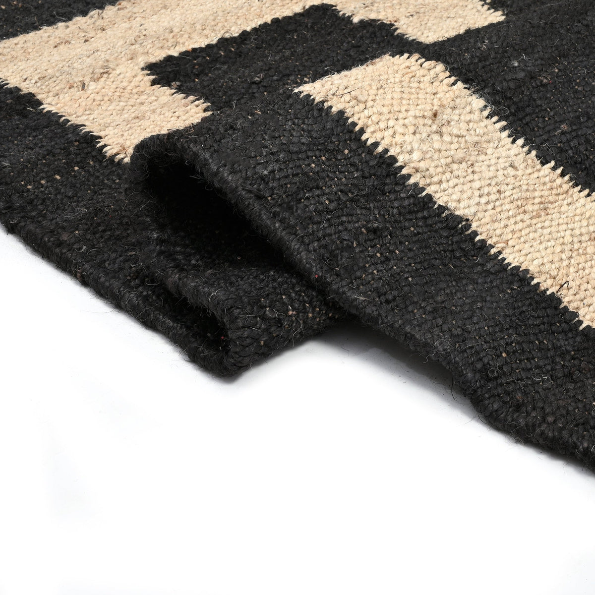 Black Beige Jute Braided Stair Runnerfor Living Room – Bohemian handmade by LoomifyHome