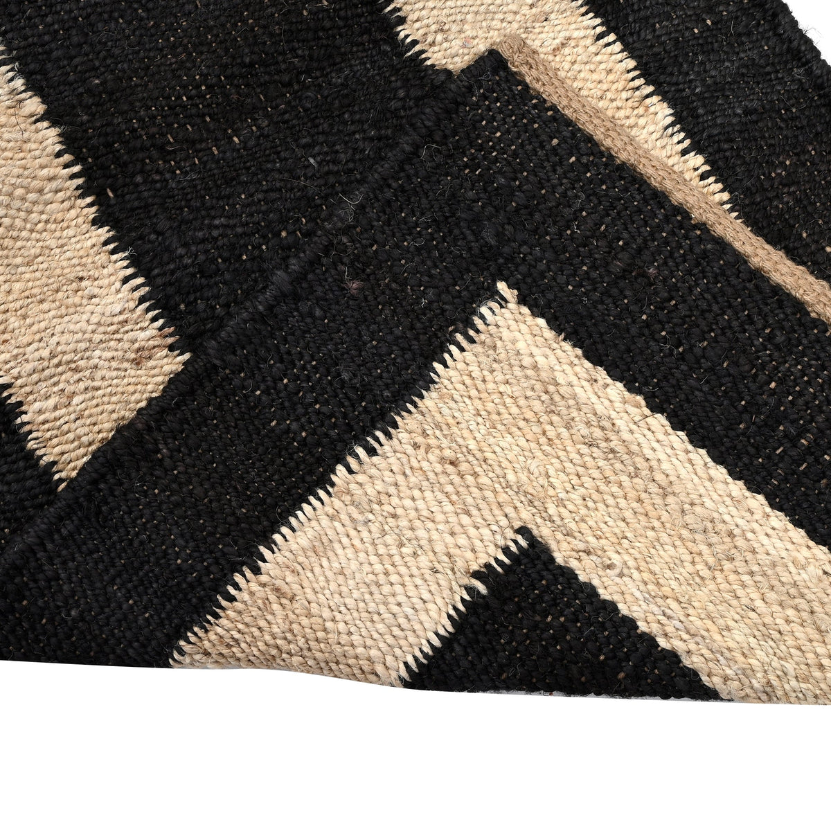 Black Beige Jute Braided Stair Runnerfor Living Room – Bohemian handmade by LoomifyHome