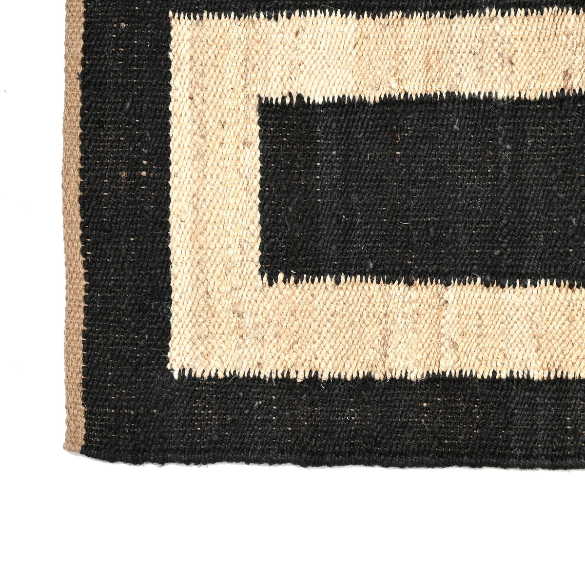 Black Beige Jute Braided Stair Runnerfor Living Room – Bohemian handmade by LoomifyHome