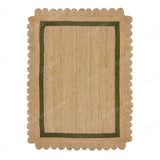 Beige Jute Braided Scalloped Rugfor Living Room – Living Room Ready handmade by LoomifyHome