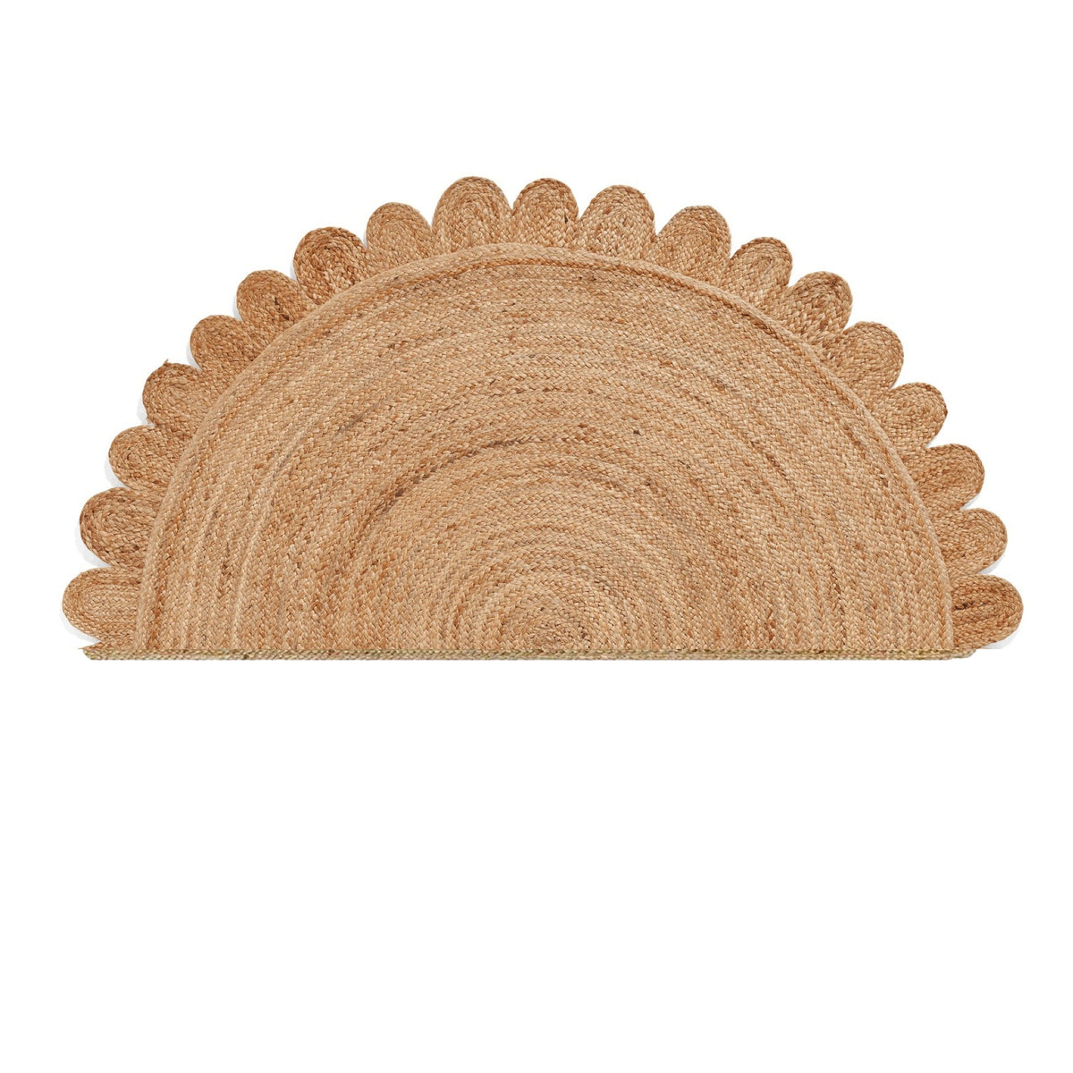 White Beige Jute Braided Half Moon Doormatfor Living Room – Entrwyay handmade by LoomifyHome