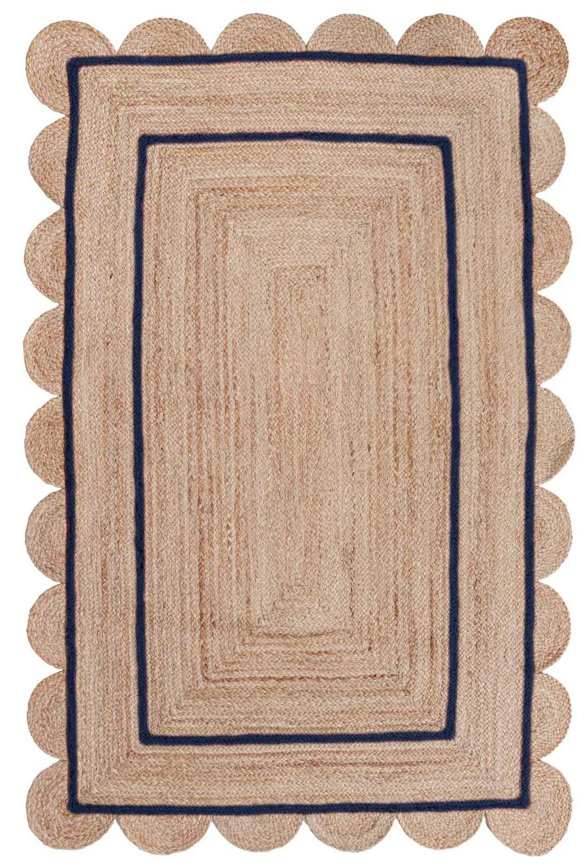 Beige Blue Jute Braided Runner Rugfor Living Room handmade by LoomifyHome