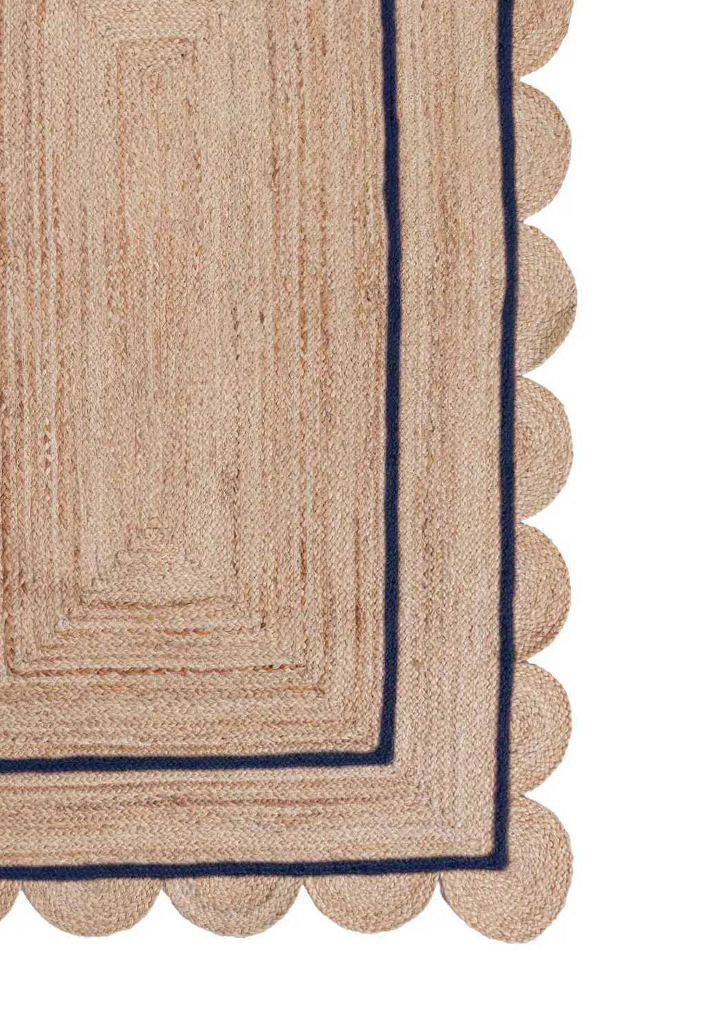 Beige Blue Jute Braided Runner Rugfor Living Room handmade by LoomifyHome