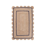 Beige Blue Jute Braided Runner Rugfor Living Room handmade by LoomifyHome