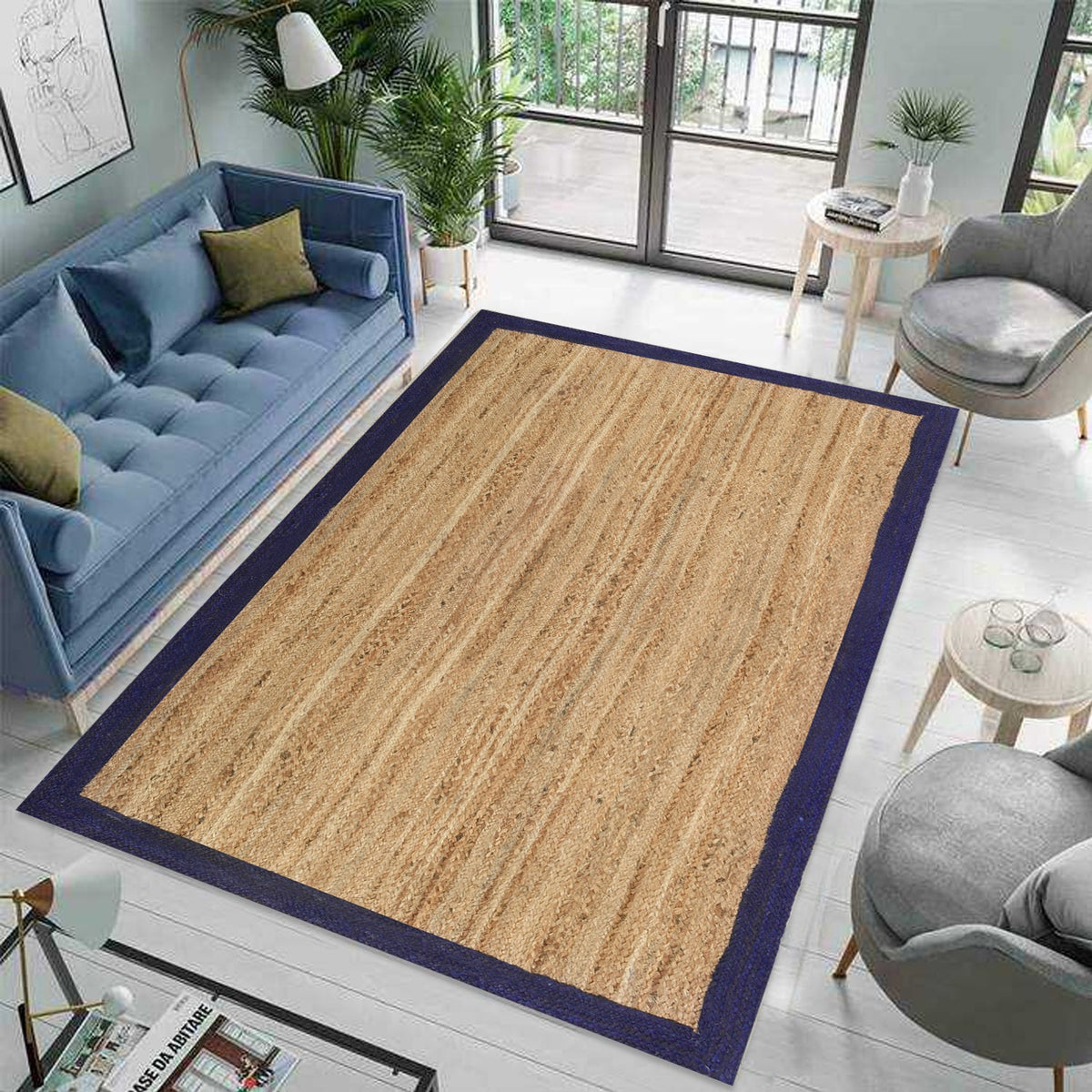 White Beige Jute Braided Runner Rugfor Living Room – 3 x 5 handmade by LoomifyHome