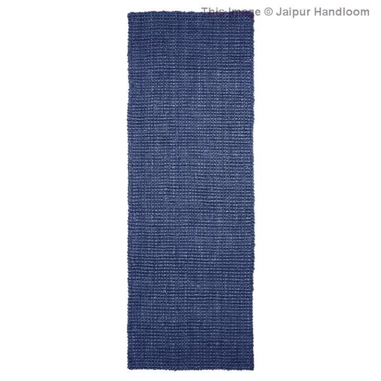 Beige Blue Jute Braided Runner Rugfor Living Room – 2 x 10 handmade by LoomifyHome