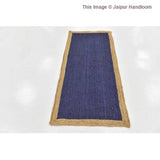 Beige Blue Jute Braided Doormatfor Living Room – Living Room Ready handmade by LoomifyHome
