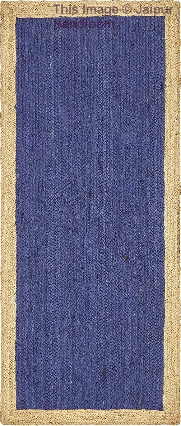 Beige Blue Jute Braided Doormatfor Living Room – Living Room Ready handmade by LoomifyHome