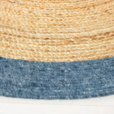 Blue Multicolor Jute Braided Oval Rugfor Living Room handmade by LoomifyHome
