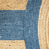 Blue Multicolor Jute Braided Oval Rugfor Living Room handmade by LoomifyHome