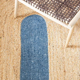 Blue Multicolor Jute Braided Oval Rugfor Living Room handmade by LoomifyHome