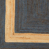 Beige Blue Jute Braided Area Rugfor Living Room – Farmhouse handmade by LoomifyHome