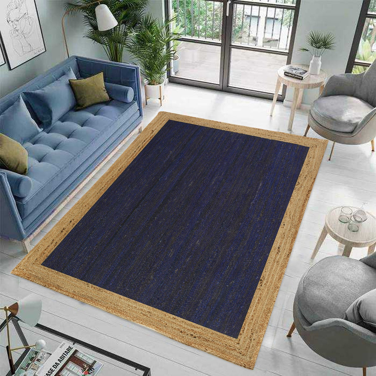 White Beige Jute Braided Runner Rugfor Living Room – 60 x 84 handmade by LoomifyHome
