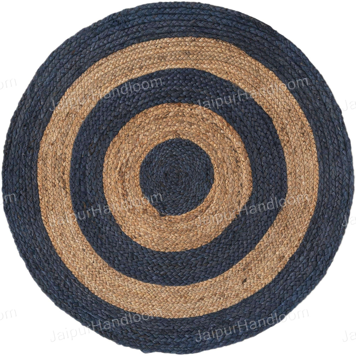 White Beige Jute Braided Round Rugfor Living Room – Studio Style Two handmade by LoomifyHome