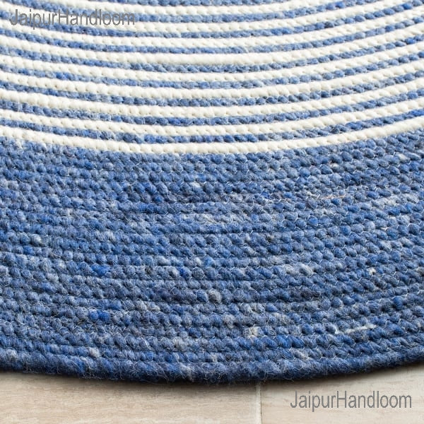 Blue Multicolor Jute Braided Oval Rugfor Living Room – Coastal handmade by LoomifyHome