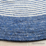 Blue Multicolor Jute Braided Oval Rugfor Living Room – Coastal handmade by LoomifyHome
