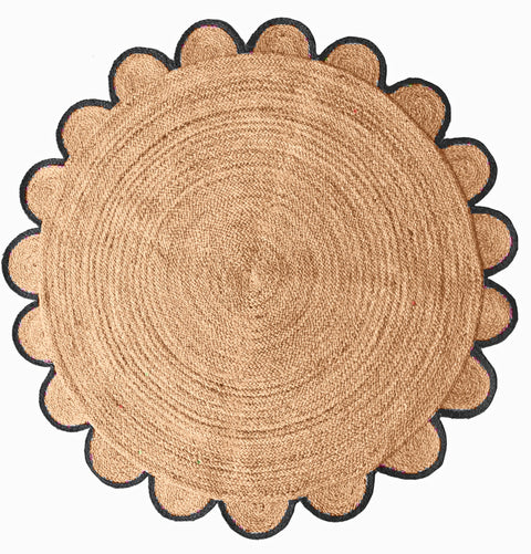 White Beige Jute Braided Round Rugfor Living Room – Nordic handmade by LoomifyHome