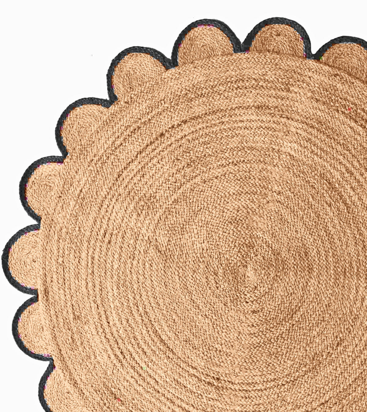 White Beige Jute Braided Round Rugfor Living Room – Nordic handmade by LoomifyHome