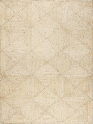 White Beige Jute Braided Area Rugfor Living Room – Geometric handmade by LoomifyHome