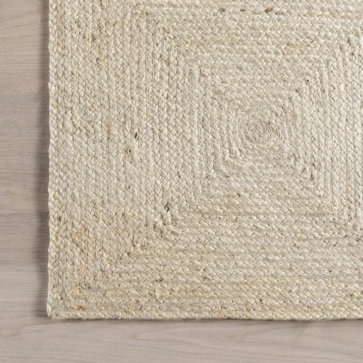 White Beige Jute Braided Area Rugfor Living Room – Geometric handmade by LoomifyHome