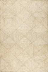 White Beige Jute Braided Area Rugfor Living Room – Geometric handmade by LoomifyHome