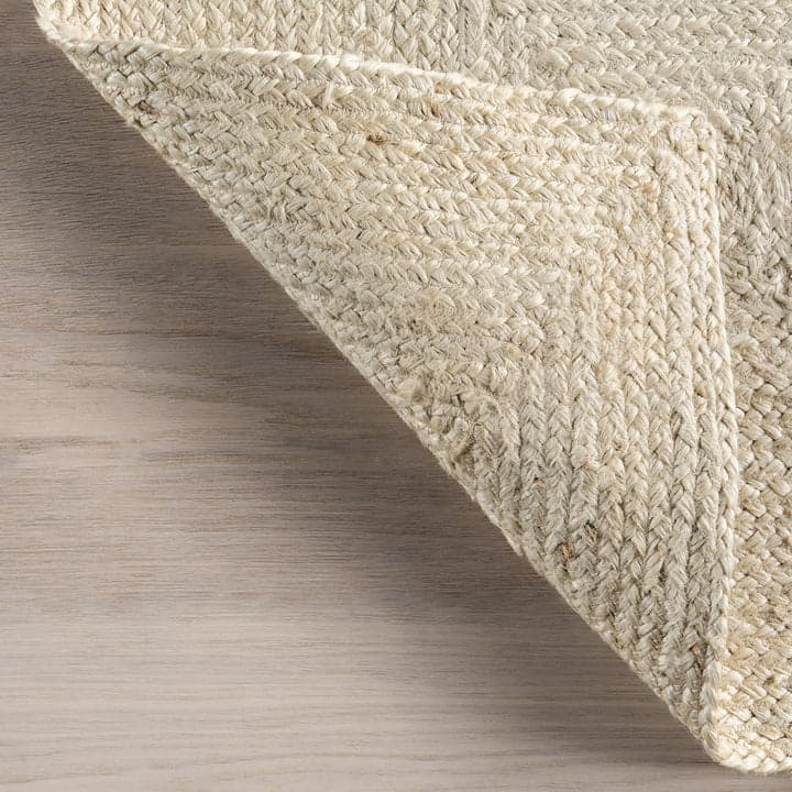 White Beige Jute Braided Area Rugfor Living Room – Geometric handmade by LoomifyHome