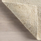 White Beige Jute Braided Area Rugfor Living Room – Geometric handmade by LoomifyHome