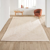 White Beige Jute Braided Runner Rugfor Living Room – 9 x 12 handmade by LoomifyHome