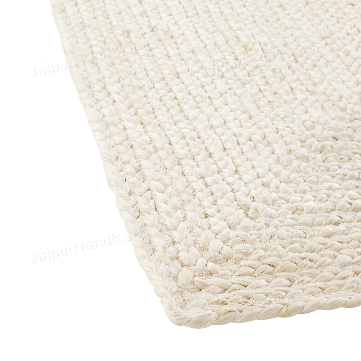 White Beige Jute Braided Runner Rugfor Living Room – 9 x 12 handmade by LoomifyHome