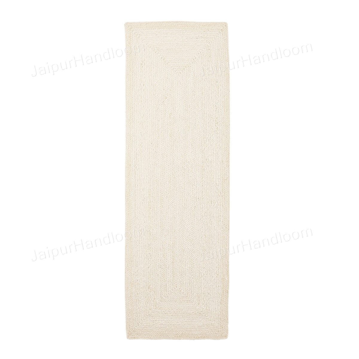 White Beige Jute Braided Runner Rugfor Living Room – 9 x 12 handmade by LoomifyHome