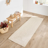 White Beige Jute Braided Runner Rugfor Living Room – 9 x 12 handmade by LoomifyHome