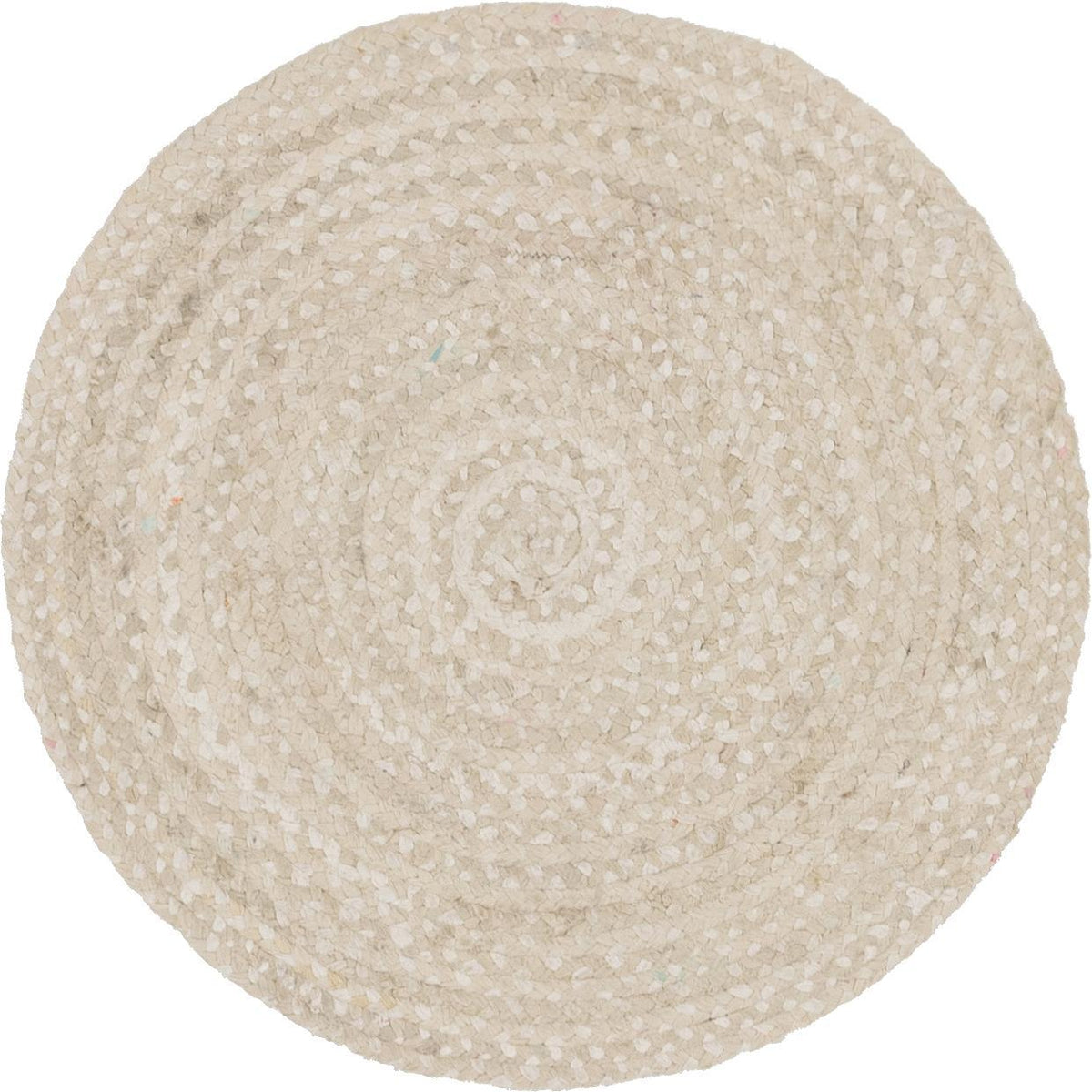 White Beige Jute Braided Round Rugfor Living Room – Artisan Style 8 handmade by LoomifyHome