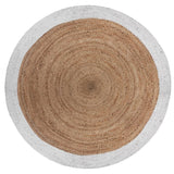 White Beige Jute Braided Round Rugfor Living Room – White handmade by LoomifyHome