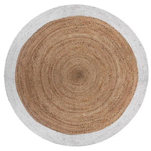 White Beige Jute Braided Round Rugfor Living Room – White handmade by LoomifyHome