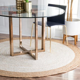 White Beige Jute Braided Round Rugfor Living Room – Craft Detail handmade by LoomifyHome