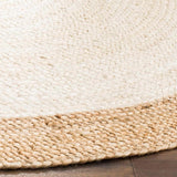 White Beige Jute Braided Round Rugfor Living Room – Craft Detail handmade by LoomifyHome