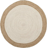 White Beige Jute Braided Round Rugfor Living Room – Craft Detail handmade by LoomifyHome