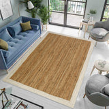 White Beige Jute Braided Runner Rugfor Living Room – 36 x 60 handmade by LoomifyHome