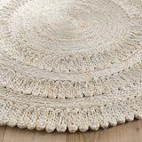 White Beige Jute Braided Round Rugfor Living Room – Market Style handmade by LoomifyHome