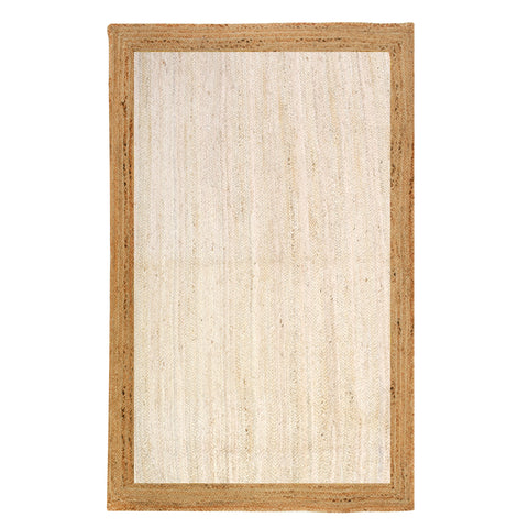 White Beige Jute Braided Runner Rugfor Living Room – 5 x 8 handmade by LoomifyHome