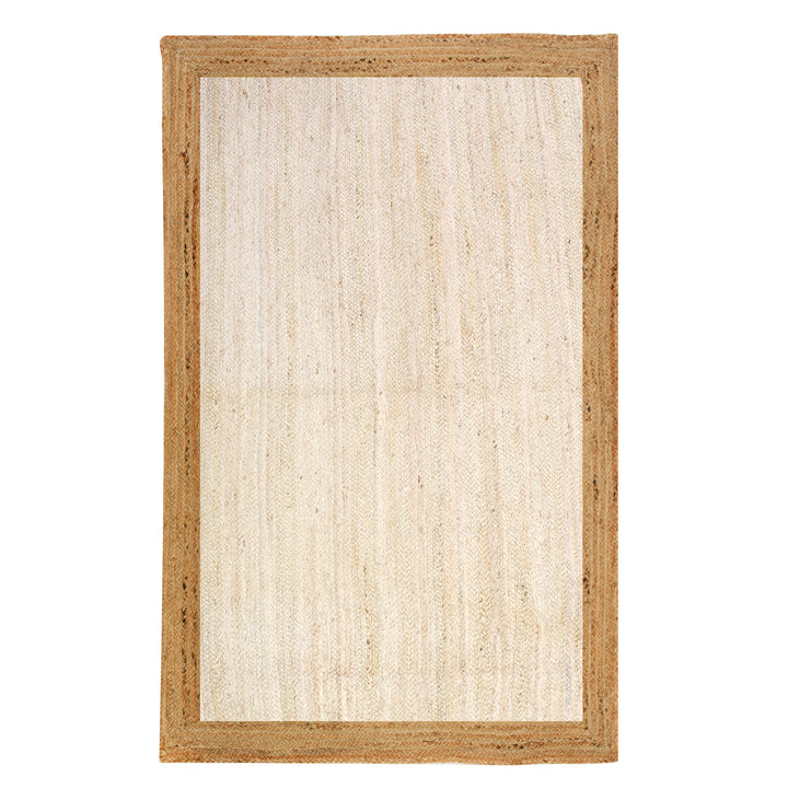 White Beige Jute Braided Runner Rugfor Living Room – 5 x 8 handmade by LoomifyHome