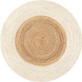 White Beige Jute Braided Round Rugfor Living Room – Artisan Style 6 handmade by LoomifyHome