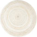 White Beige Jute Braided Round Rugfor Living Room – Reversible handmade by LoomifyHome