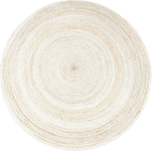 White Beige Jute Braided Round Rugfor Living Room – Reversible handmade by LoomifyHome